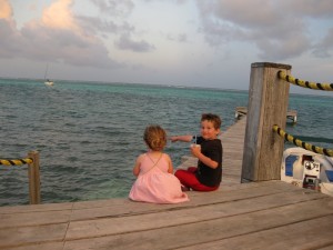 Family vacation, Belize, Sitting on Dock