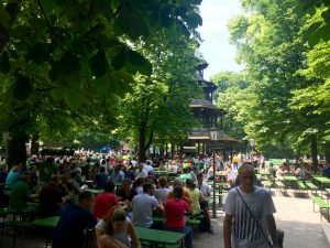 English Garden in Munich Beer Garden