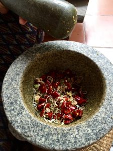 Mortar and Pestle making curry