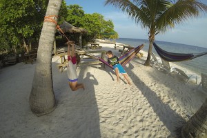 Family travel, kids travel, Utila, Honduras, children, hammock